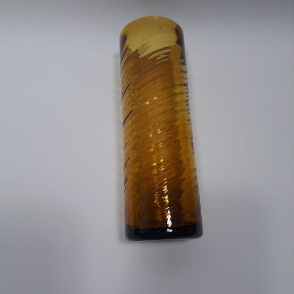 Mexican Hand Blown Amber Swirl Glass Tumbler Vintage Rustic Design Rare - Picture 5 of 10